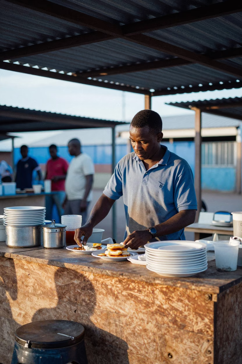 Preparing Breakfast in Durban in in Durban, South Africa