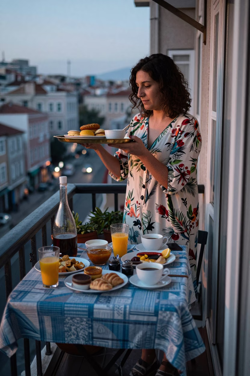 Preparing Breakfast in Istanbul in in Istanbul, Turkey