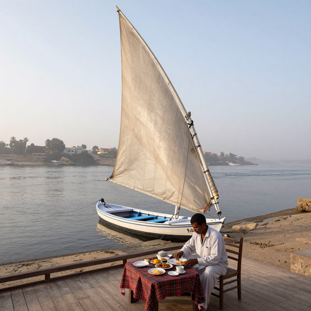Preparing Breakfast in Luxor in in Luxor, Egypt