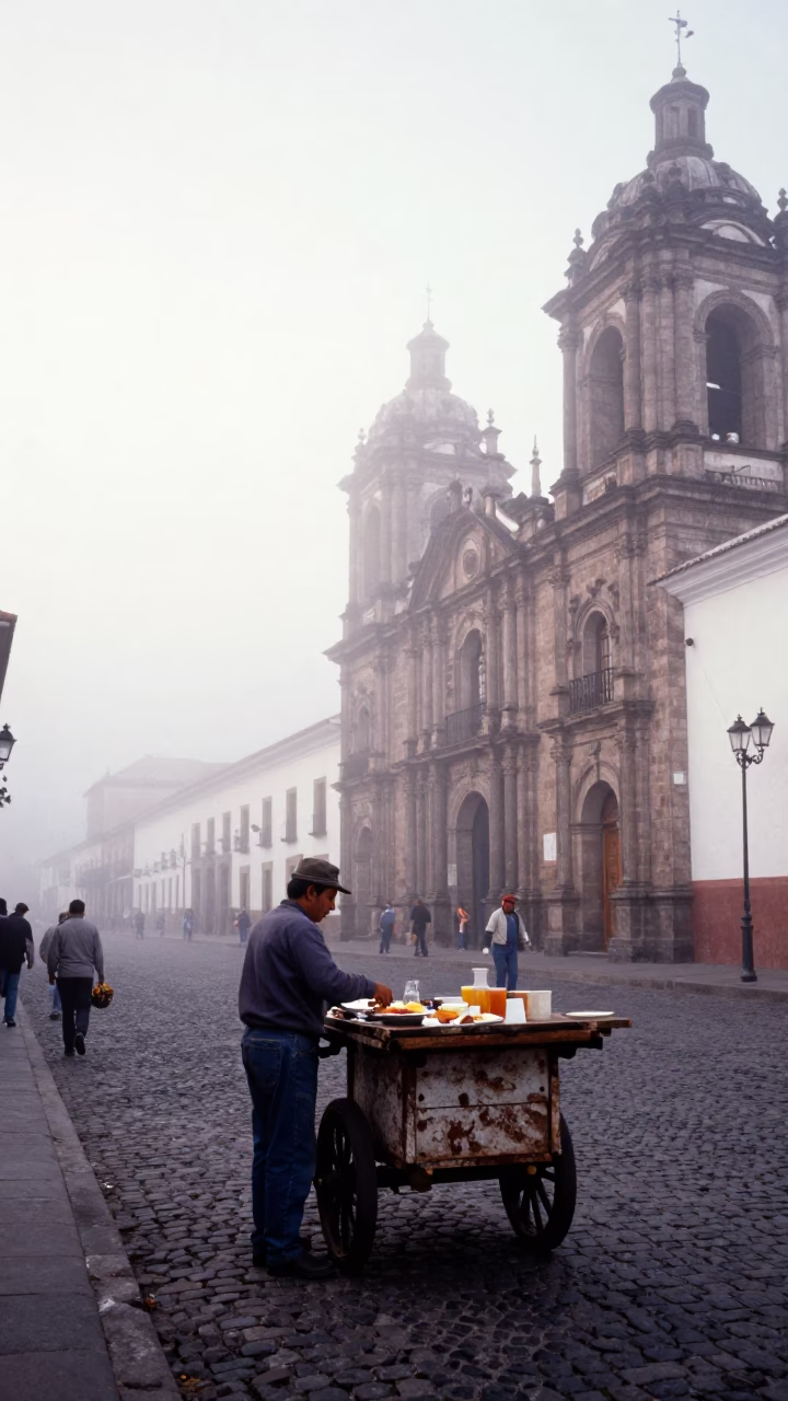 Preparing Breakfast in Quito in in Quito, Ecuador