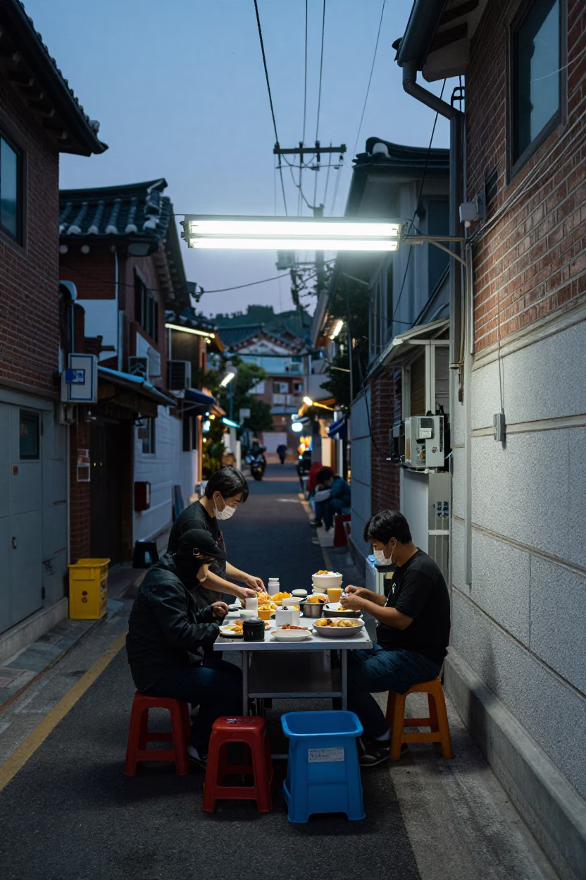 Preparing Breakfast in Seoul in in Seoul, South Korea