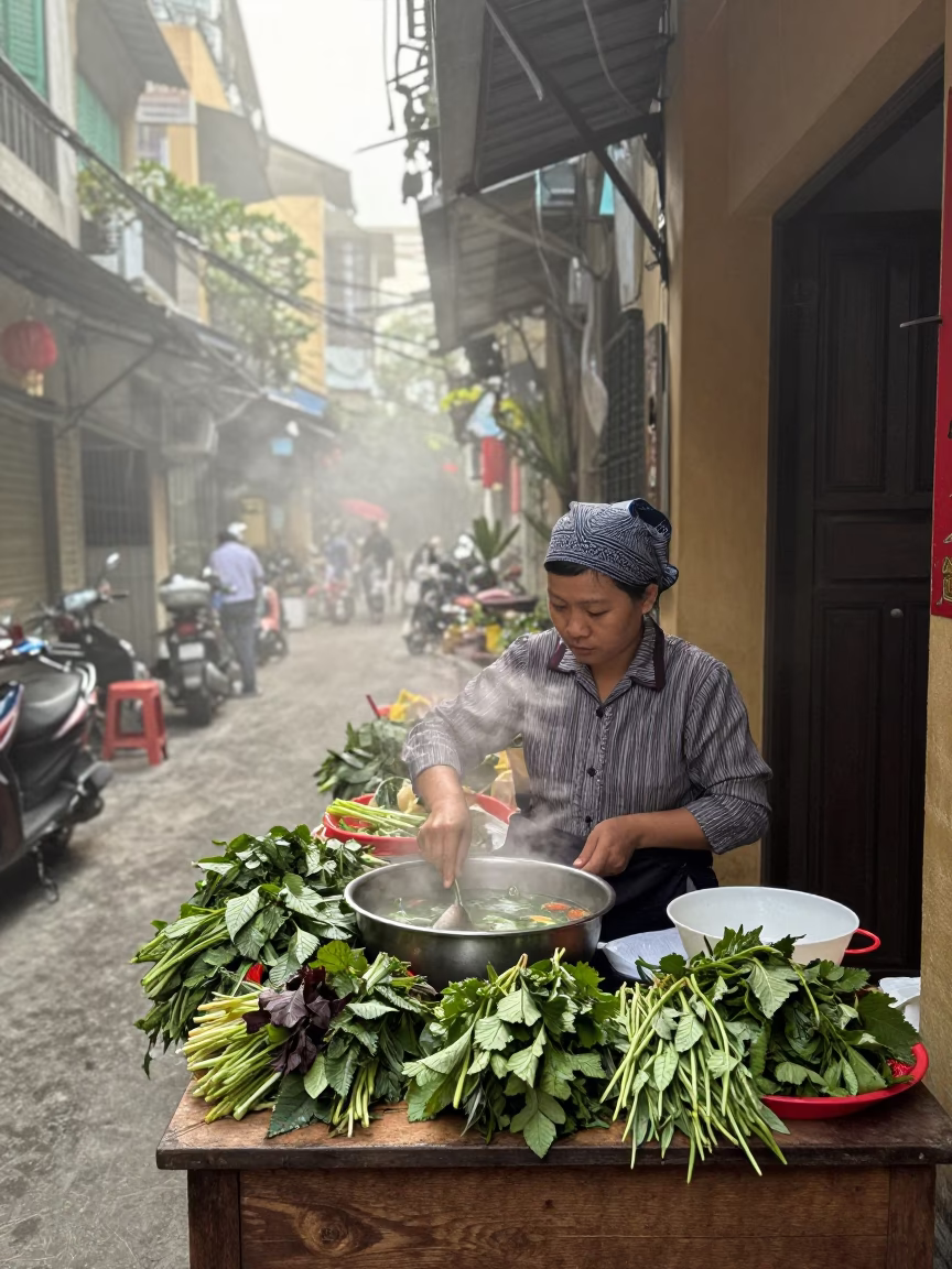 Preparing Broth in Hanoi in in Hanoi, Vietnam