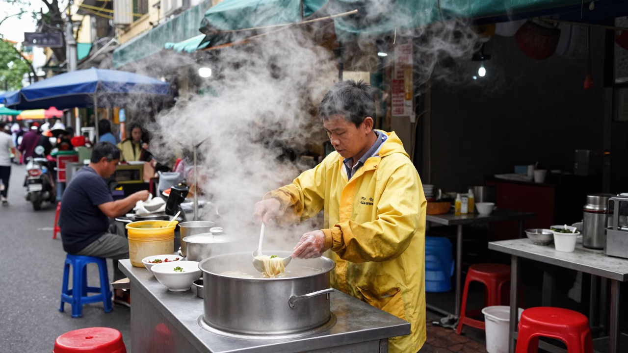 Preparing Broth in Ho Chi Minh City in in Ho Chi Minh City, Vietnam