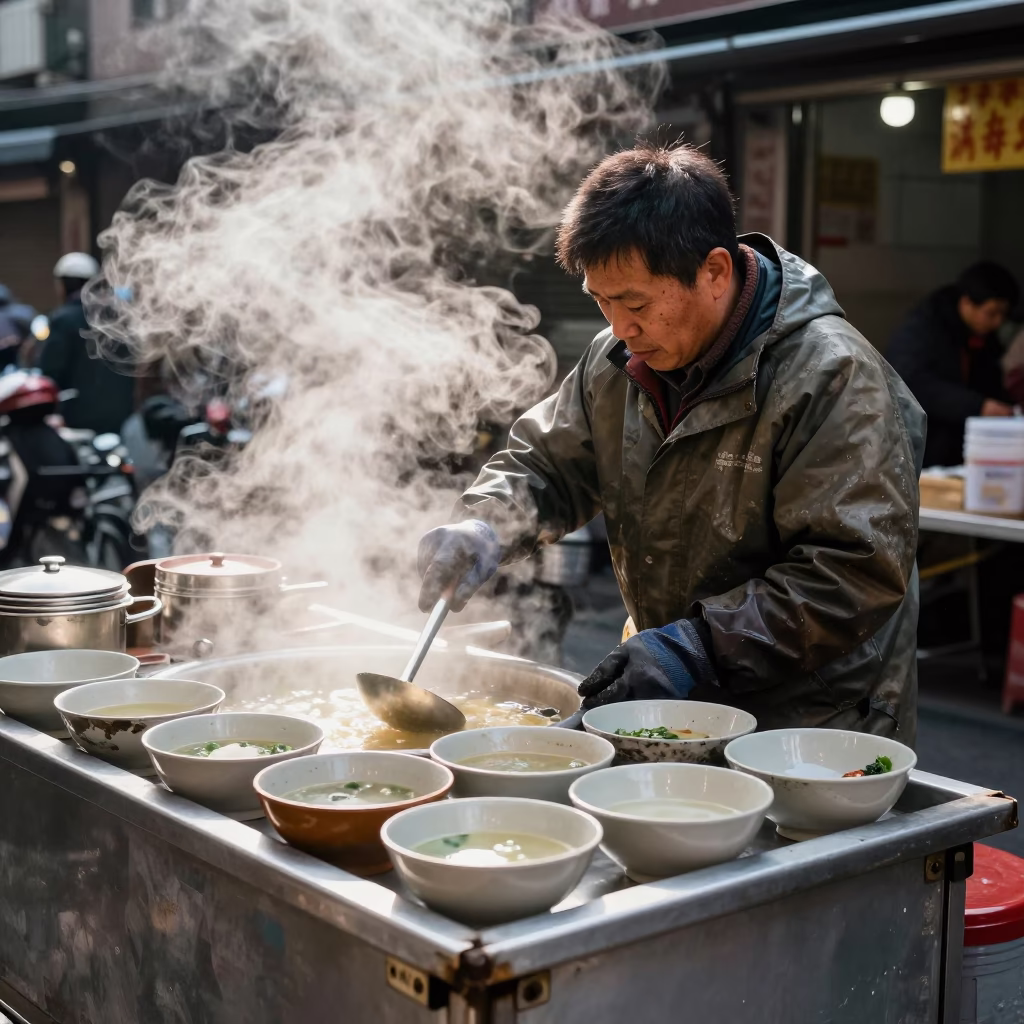 Preparing Broth in Taipei in in Taipei, Taiwan