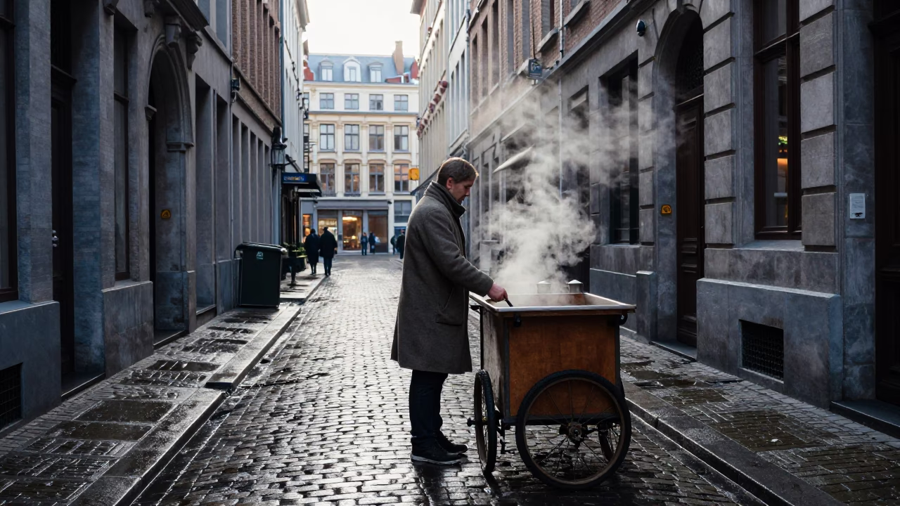 Preparing Cart in Brussels in in Brussels, Belgium