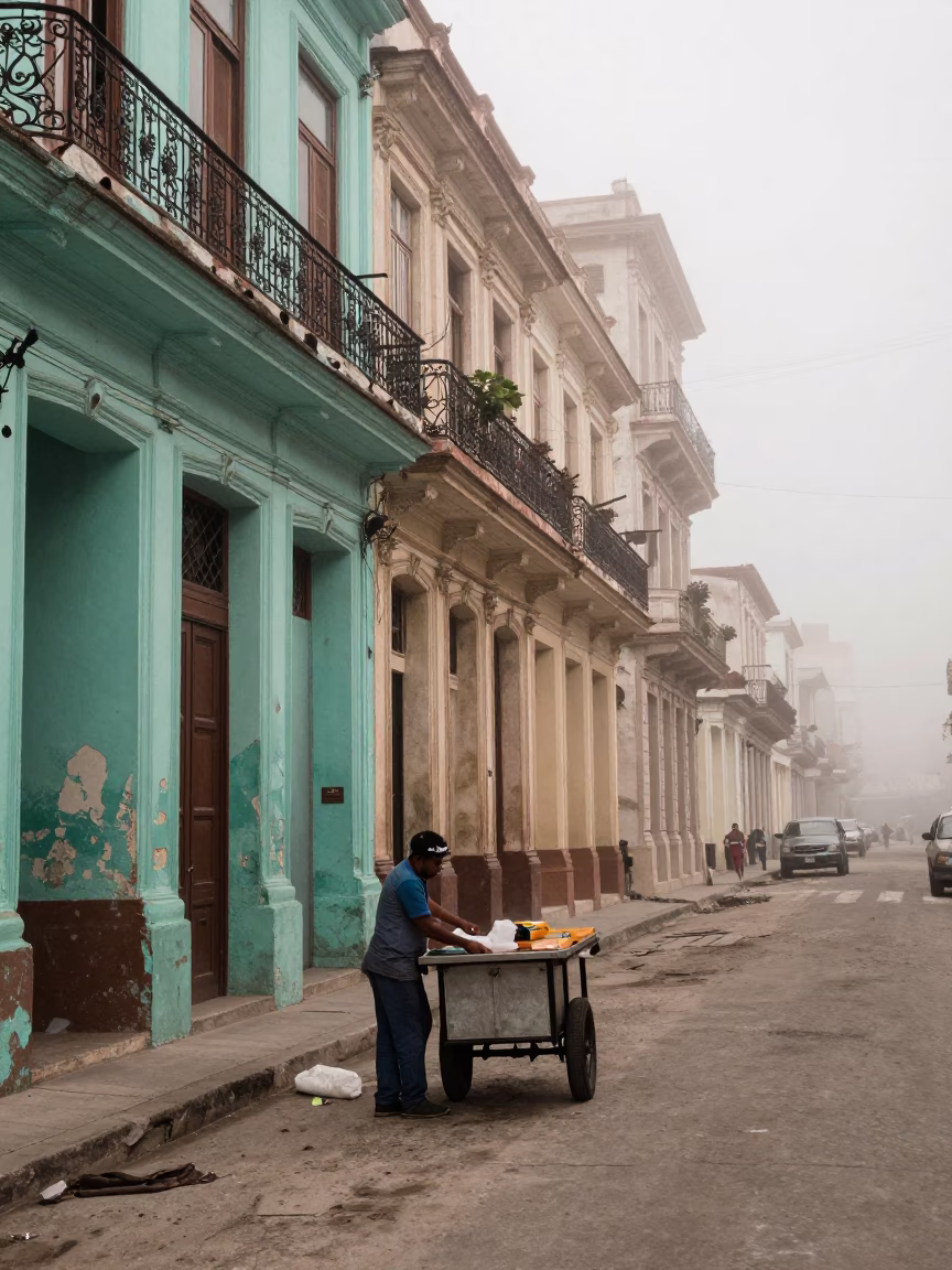 Preparing Cart in Havana in in Havana, Cuba