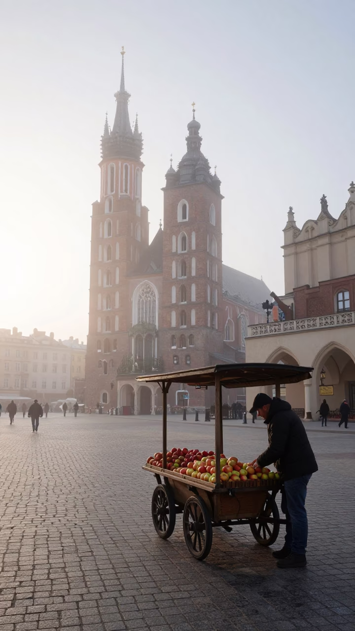 Preparing Cart in Krakow in in Krakow, Poland