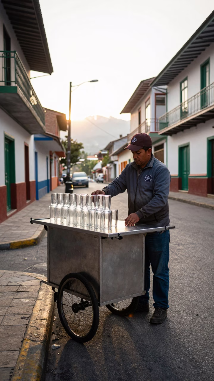 Preparing Cart in Medellin in in Medellin, Colombia