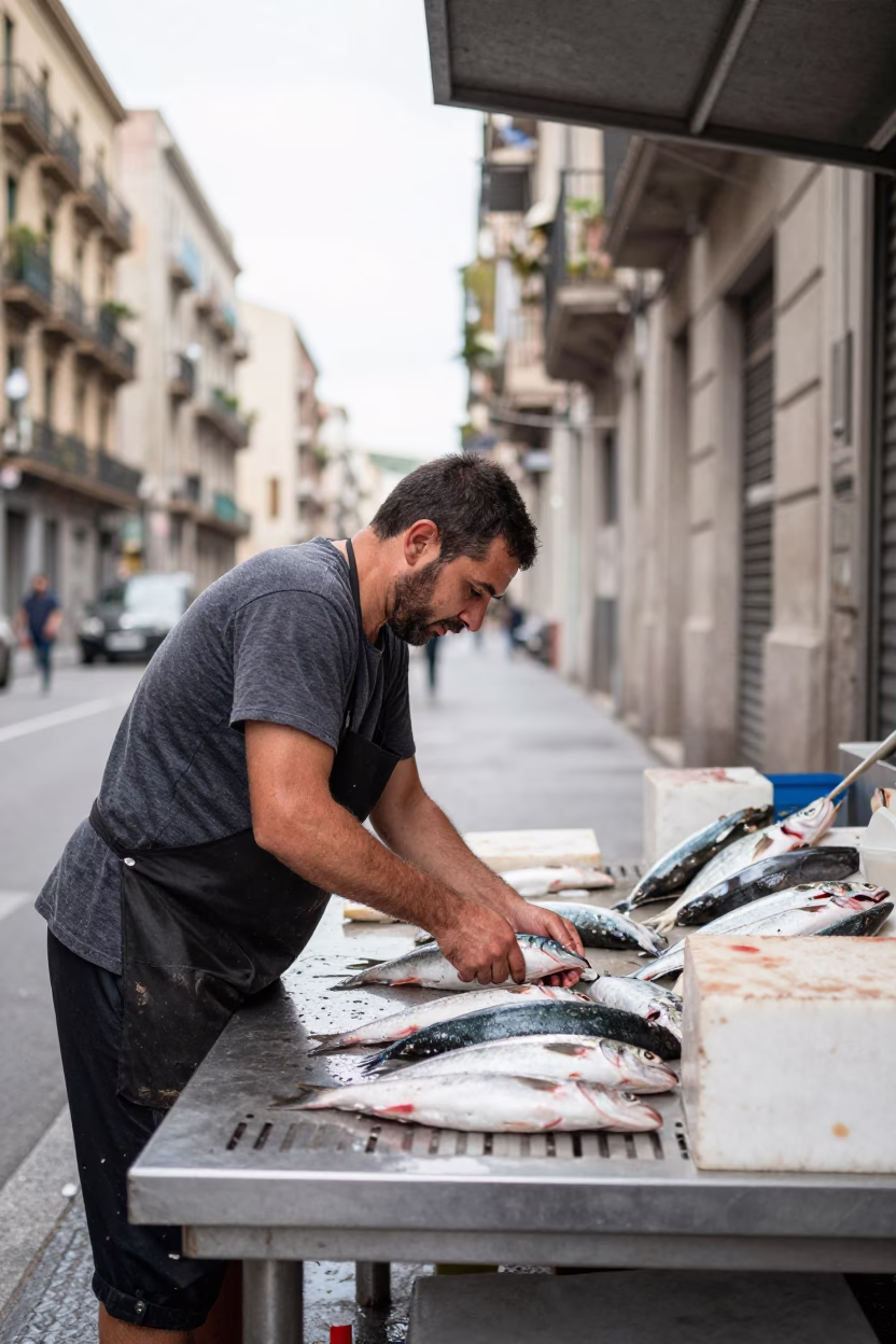 Preparing Catch in Barcelona in in Barcelona, Spain
