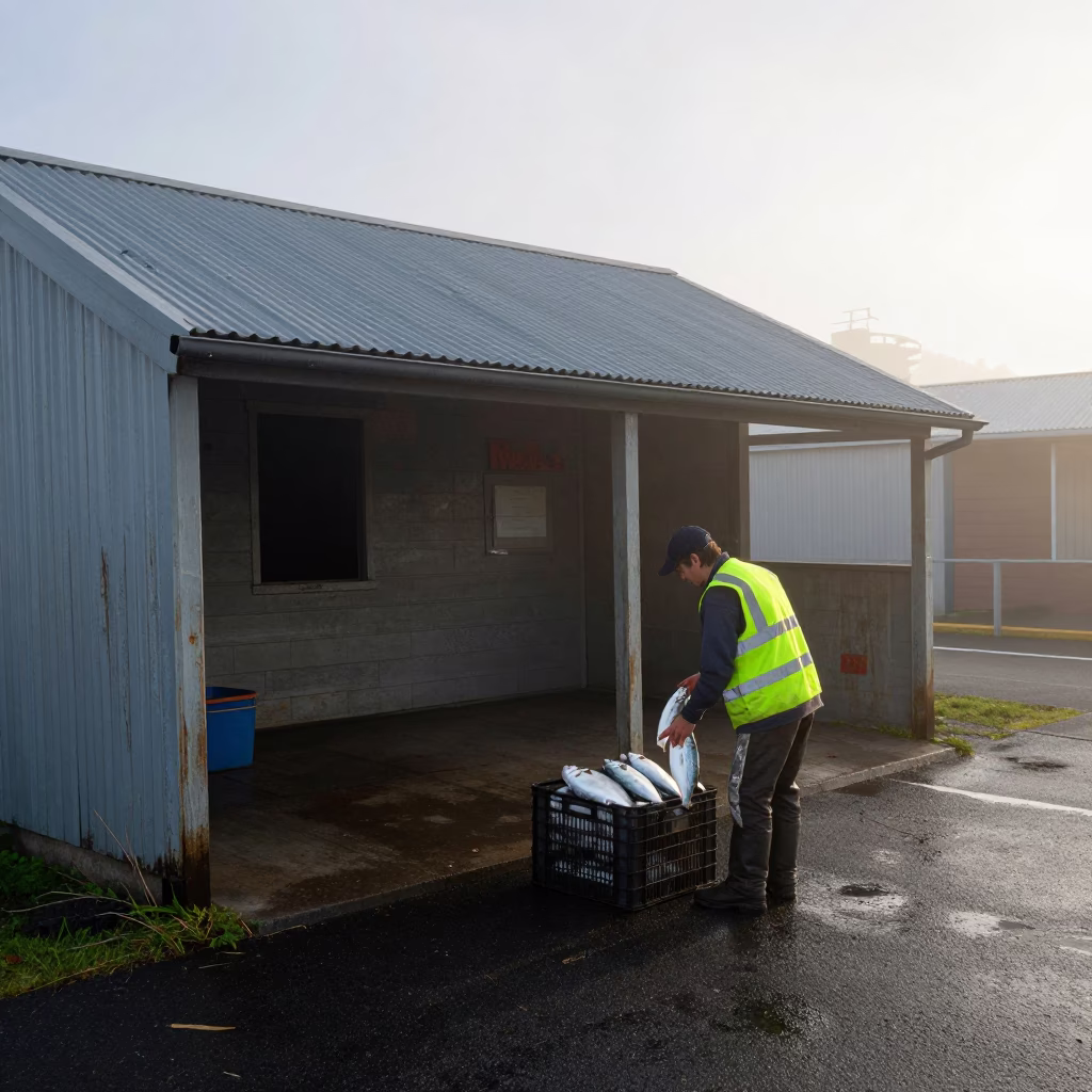 Preparing Catch in Hobart in in Hobart, Tasmania, Australia