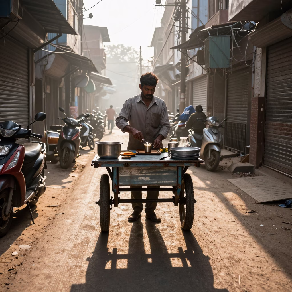 Preparing Chai in Delhi in in Delhi, India
