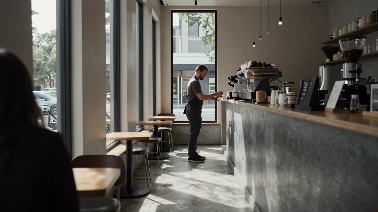 Preparing Coffee in Adelaide in in Adelaide, South Australia, Australia