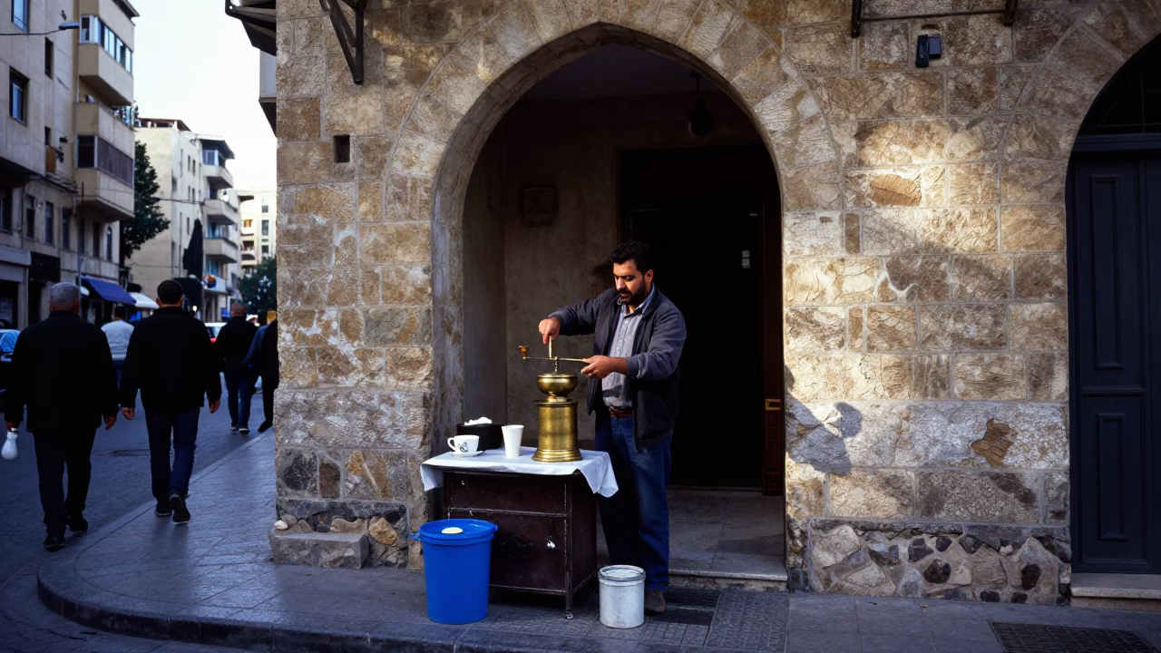 Preparing Coffee in Beirut in in Beirut, Lebanon