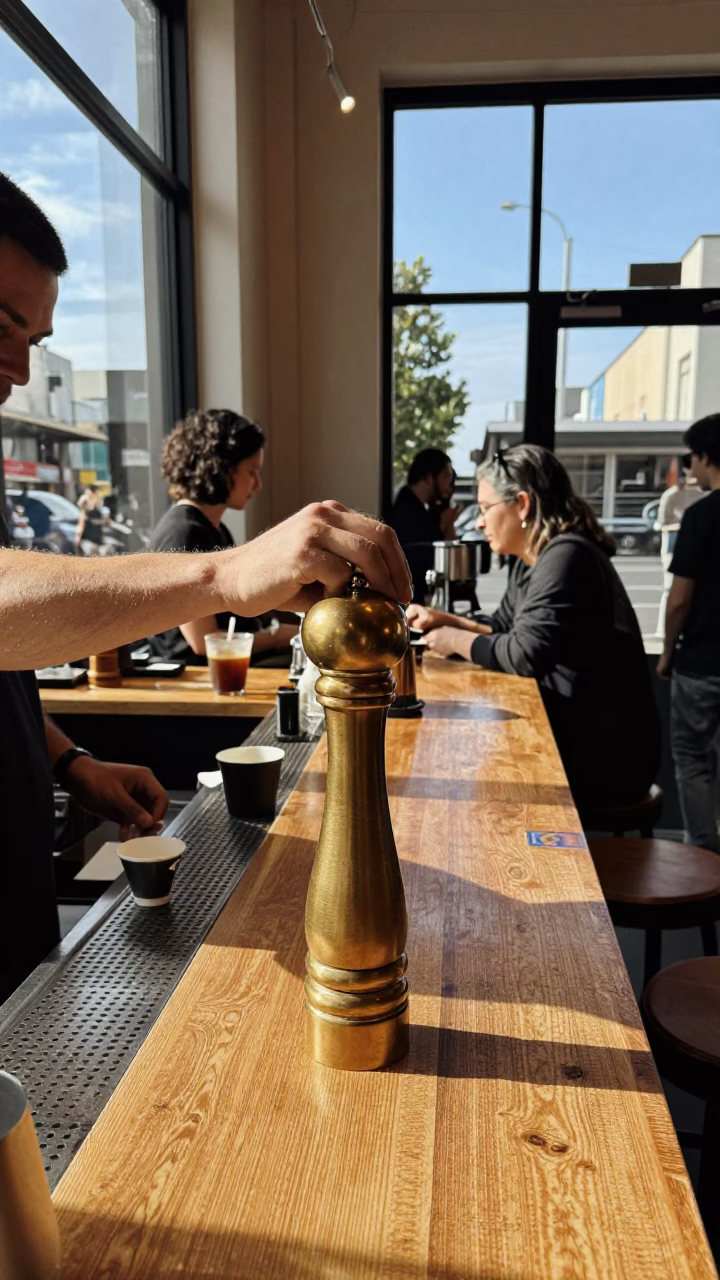 Preparing Coffee in Melbourne in in Melbourne, Victoria, Australia