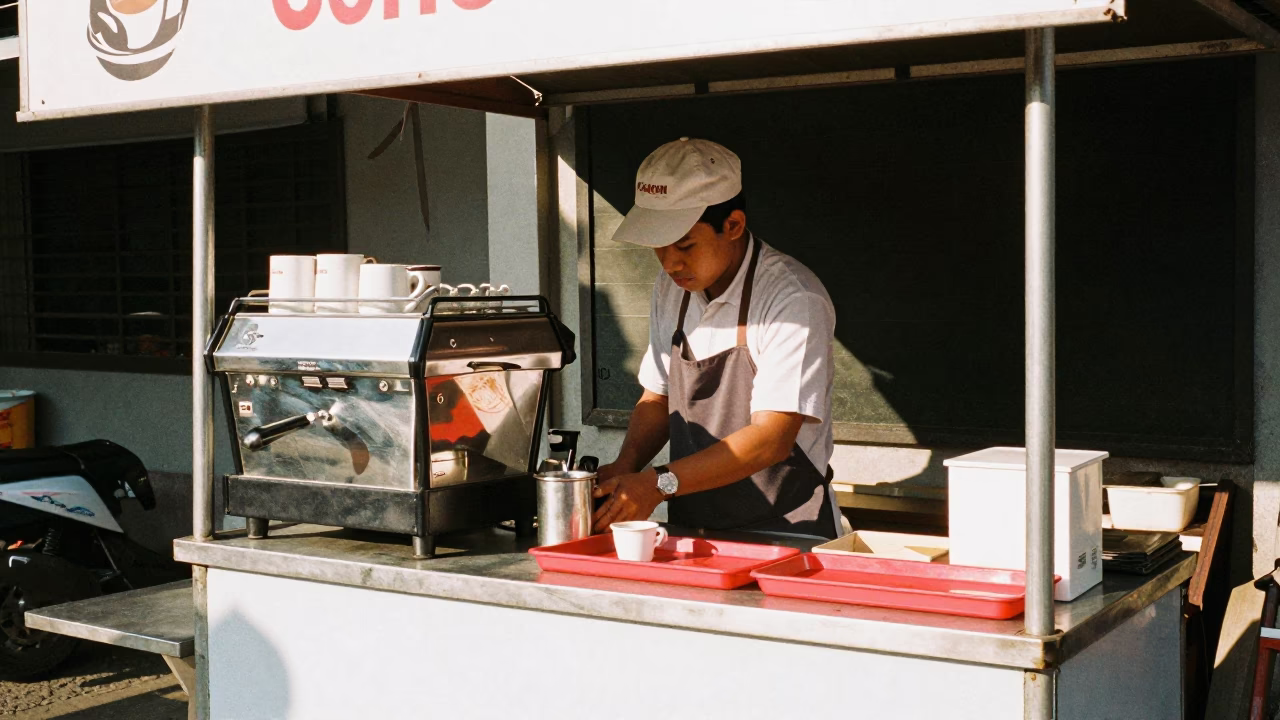 Preparing Coffee in Surabaya in in Surabaya, Indonesia