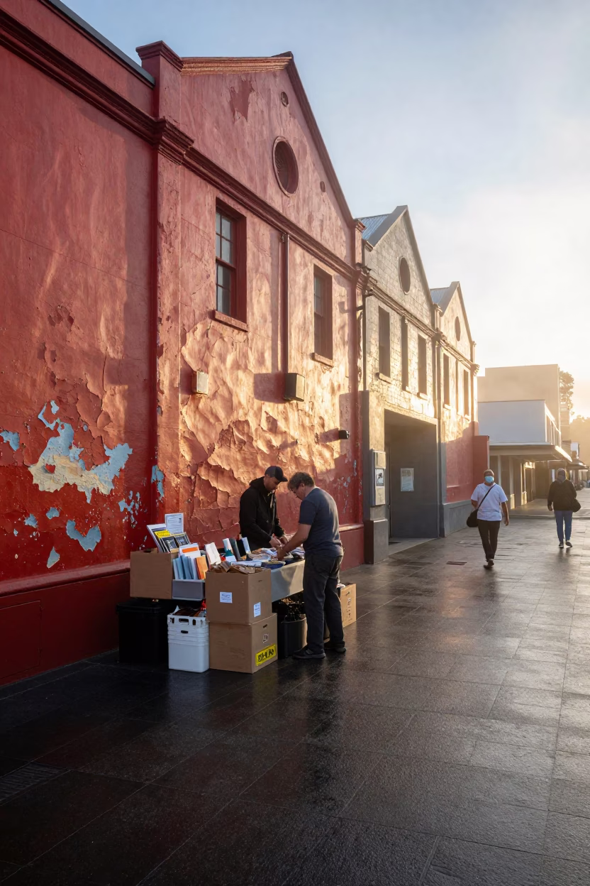 Preparing Display in Hobart in in Hobart, Tasmania, Australia