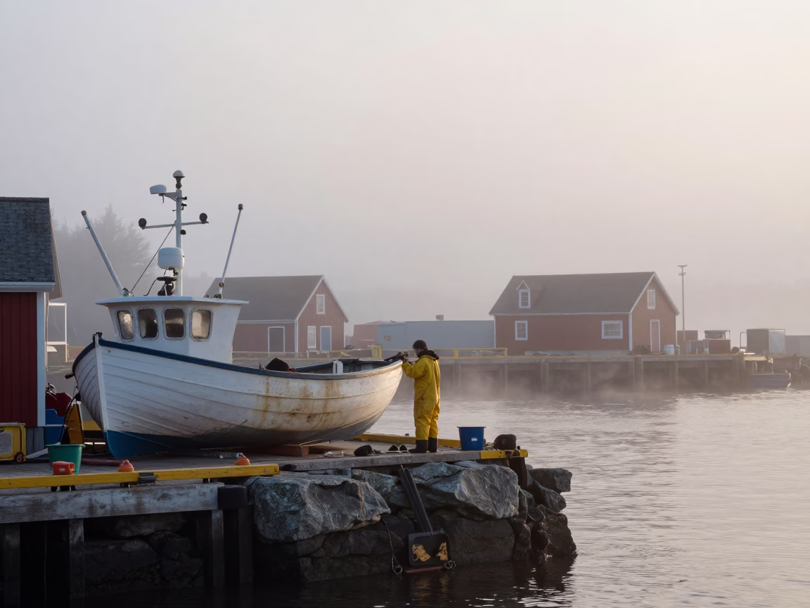 Preparing Dory in Halifax in in Halifax, Nova Scotia, Canada