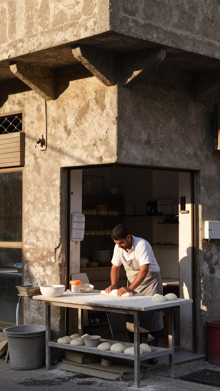 Preparing Dough in Alexandria in in Alexandria, Egypt