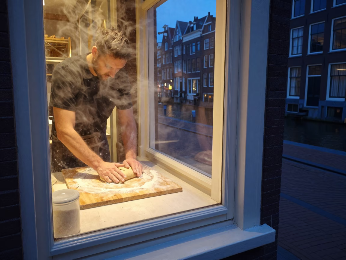 Preparing Dough in Amsterdam in in Amsterdam, Netherlands