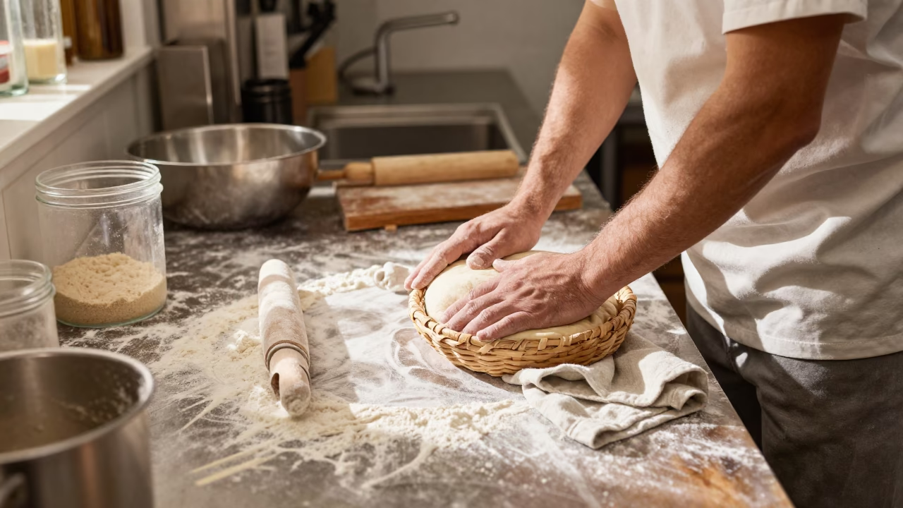 Preparing Dough in Barcelona in in Barcelona, Spain