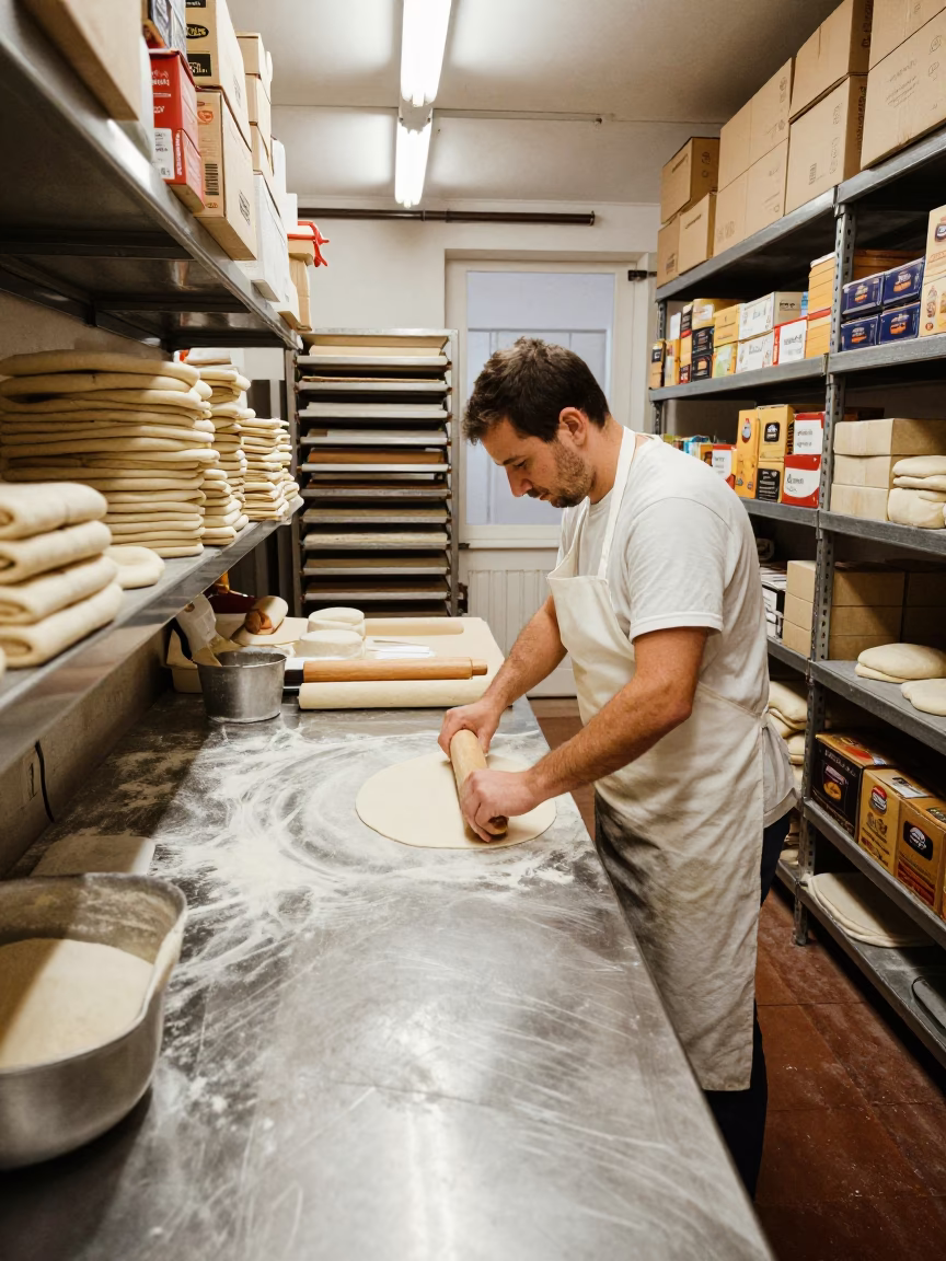 Preparing Dough in Berlin in in Berlin, Germany