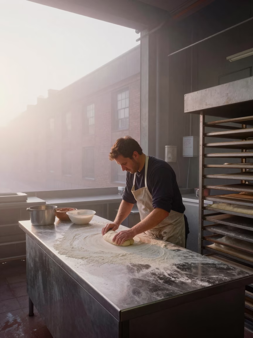 Preparing Dough in Bristol in in Bristol, United Kingdom
