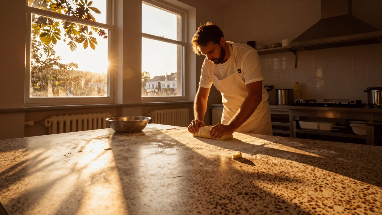 Preparing Dough in Brussels in in Brussels, Belgium