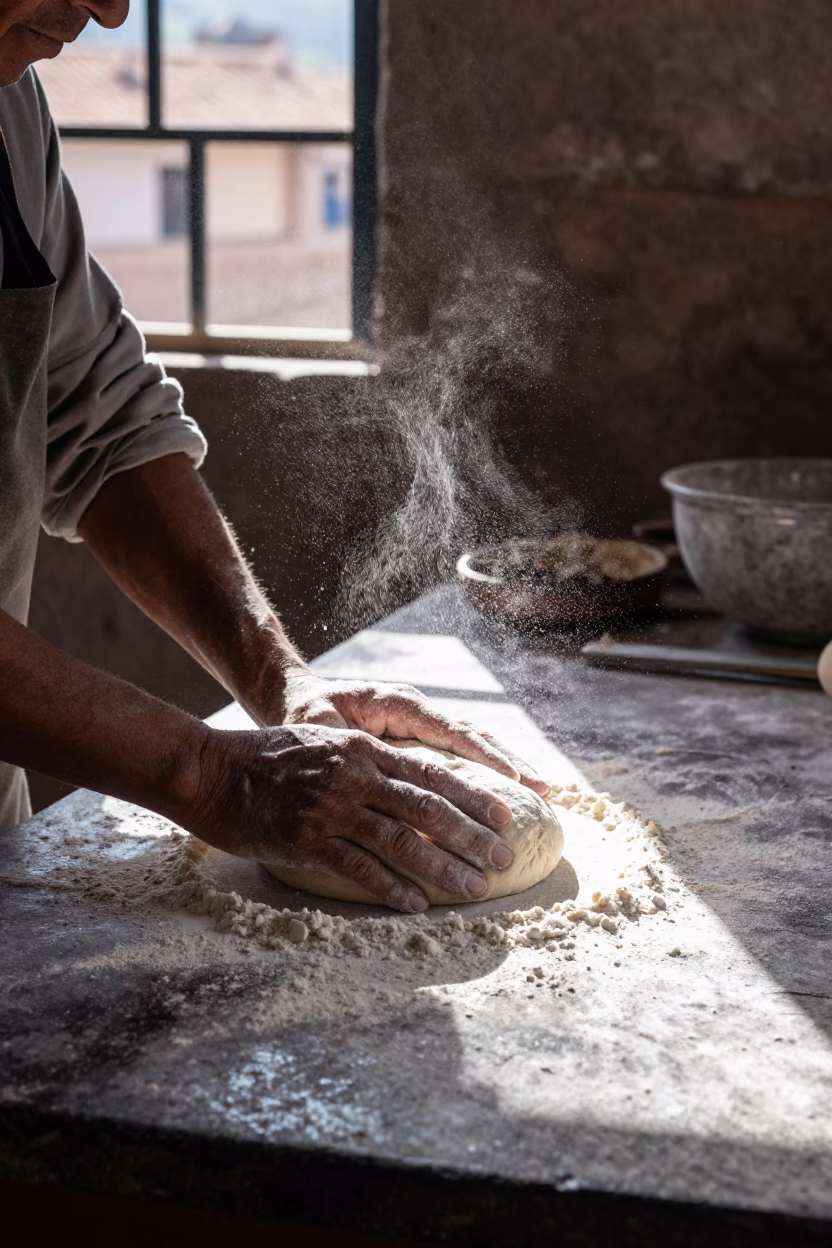 Preparing Dough in Cusco in in Cusco, Peru