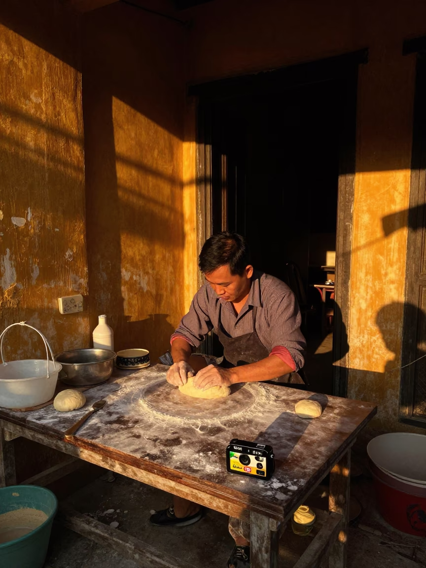 Preparing Dough in Hoi An in in Hoi An, Vietnam