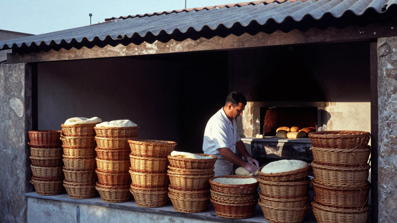 Preparing Dough in Palermo in in Palermo, Italy