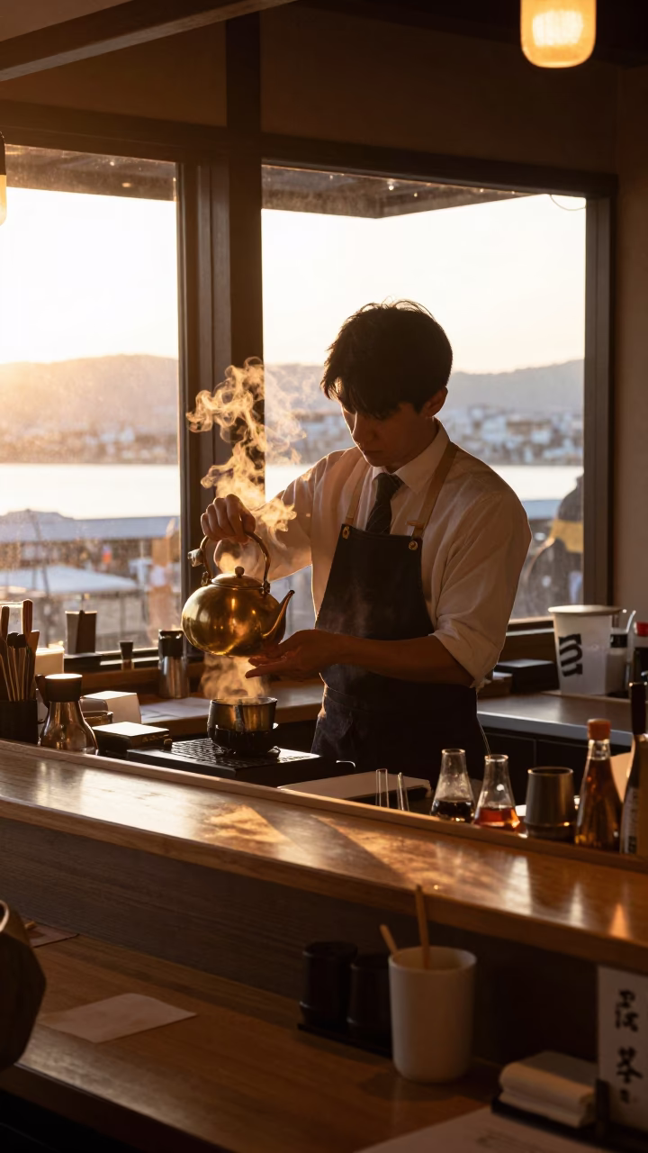 Preparing Drinks in Fukuoka in in Fukuoka, Japan