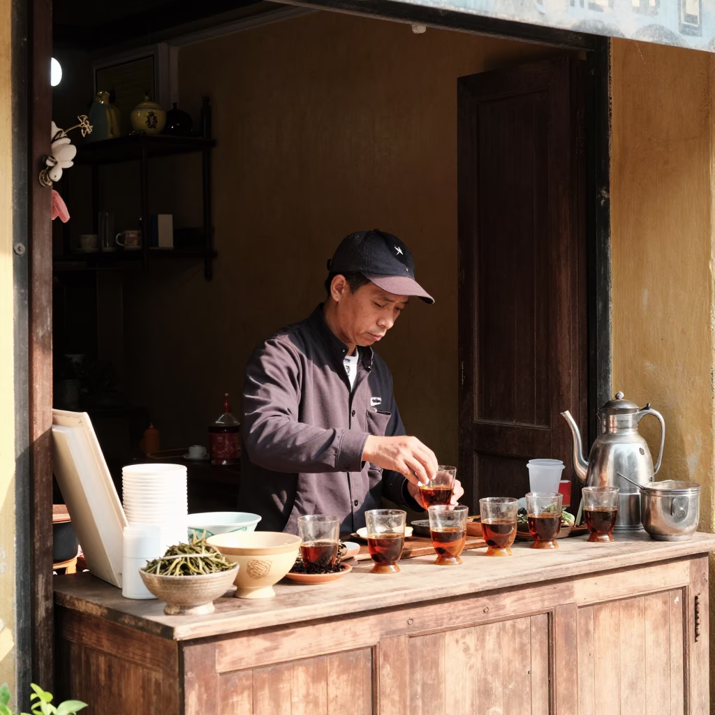 Preparing Drinks in Hoi An in in Hoi An, Vietnam