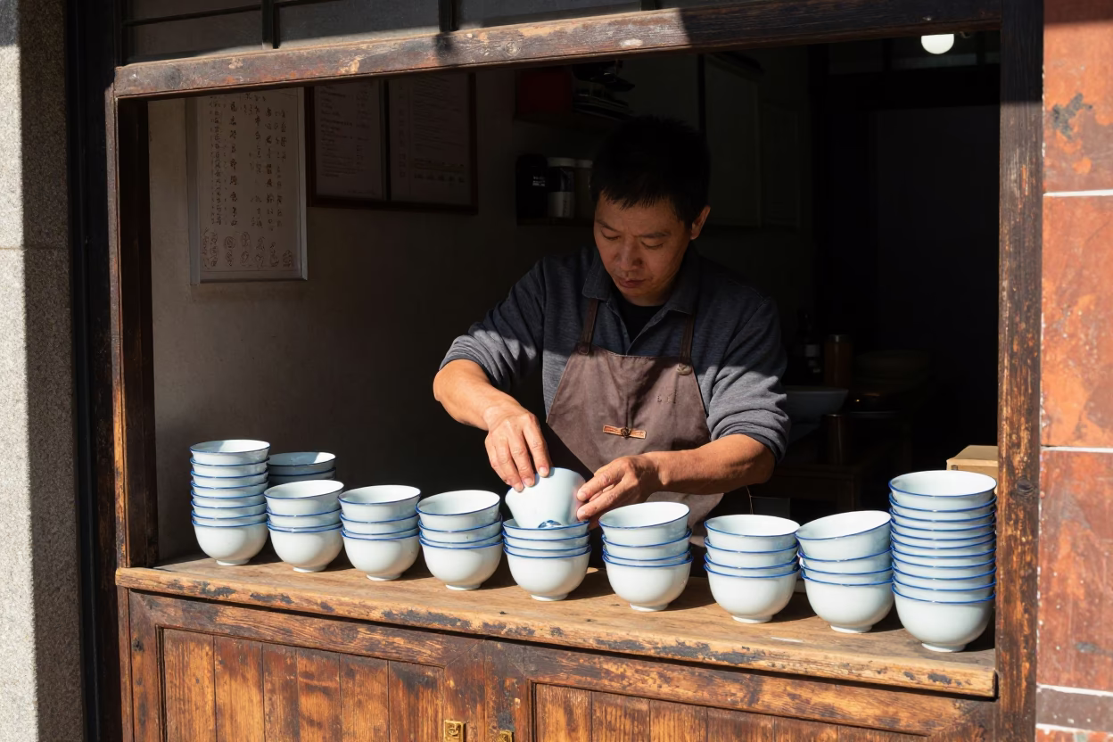 Preparing Drinks in Tainan in in Tainan, Taiwan