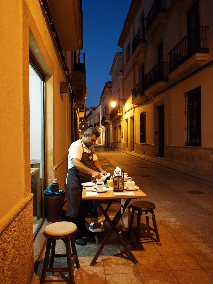 Preparing Drinks in Valencia in in Valencia, Spain