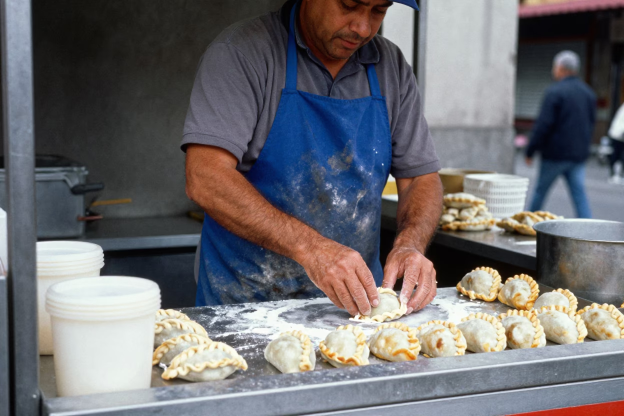 Preparing Empanadas in Buenos Aires in in Buenos Aires, Argentina