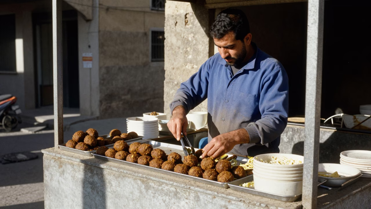 Preparing Falafel in Cairo in in Cairo, Egypt
