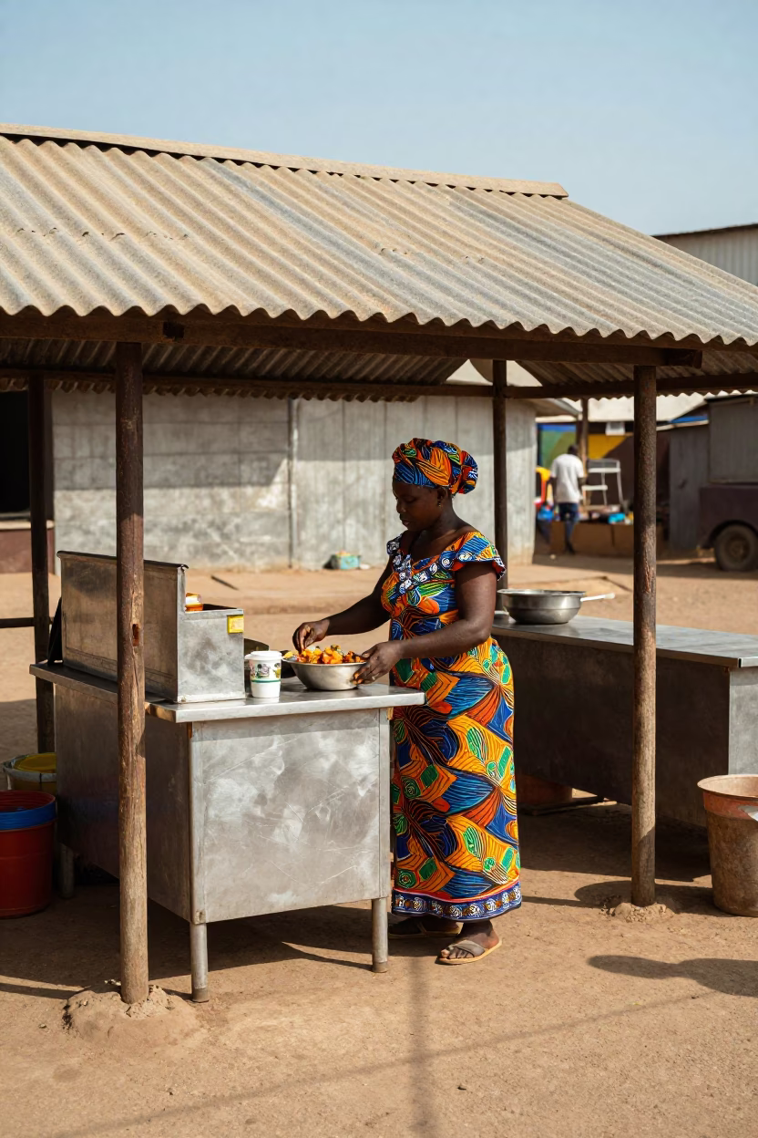 Preparing Food in Accra in in Accra, Ghana