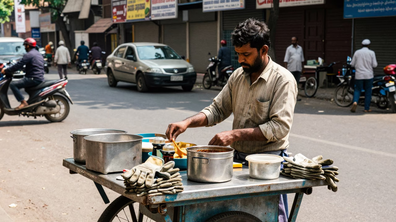 Preparing Food in Delhi in in Delhi, India