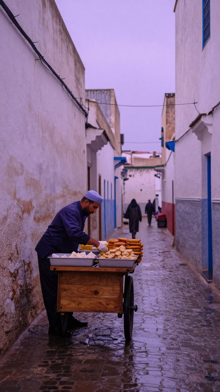Preparing Food in Essaouira in in Essaouira, Morocco