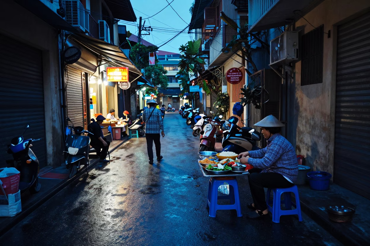Preparing Food in Hanoi in in Hanoi, Vietnam