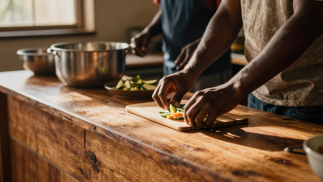Preparing Food in Johannesburg in in Johannesburg, South Africa