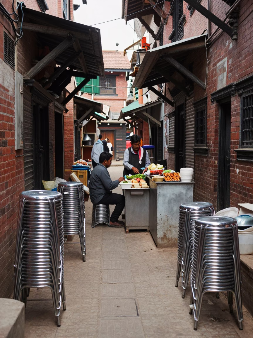 Preparing Food in Kathmandu in in Kathmandu, Nepal