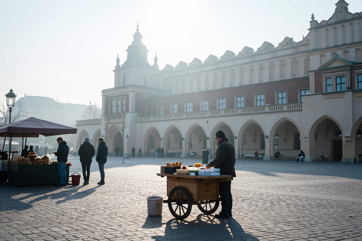 Preparing Food in Krakow in in Krakow, Poland