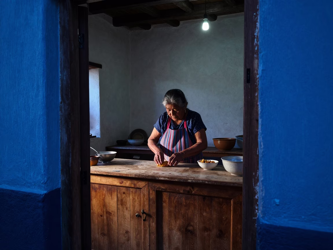Preparing Food in Oaxaca in in Oaxaca, Mexico