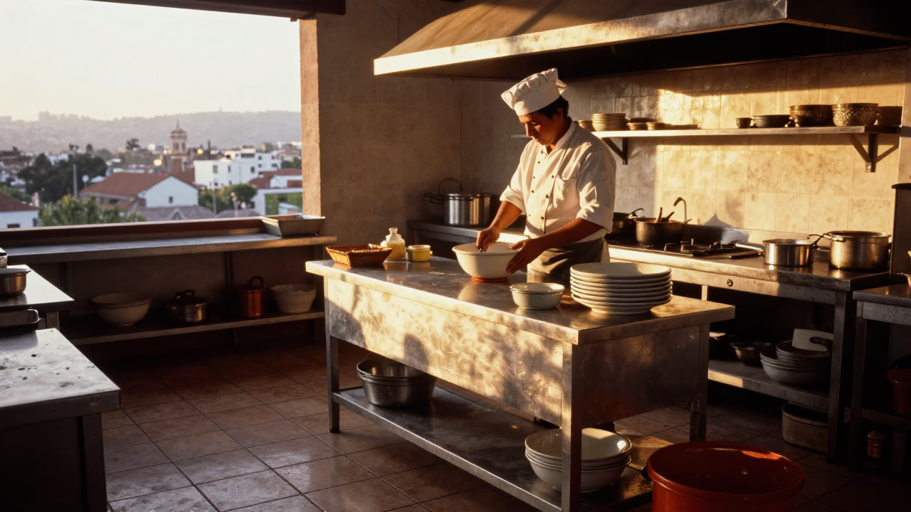 Preparing Food in Quito in in Quito, Ecuador