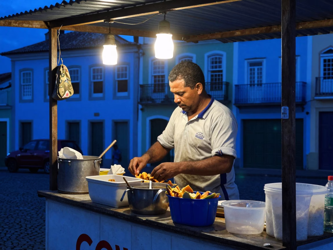 Preparing Food in Salvador in in Salvador, Brazil