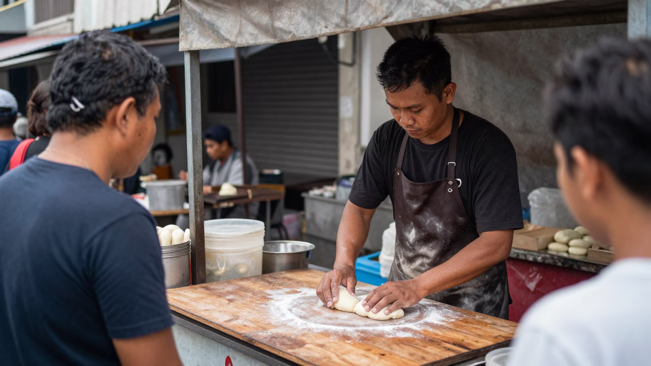 Preparing Food in Surabaya in in Surabaya, Indonesia