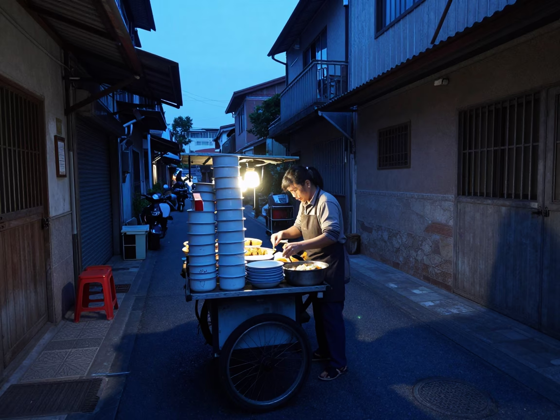 Preparing Food in Tainan in in Tainan, Taiwan