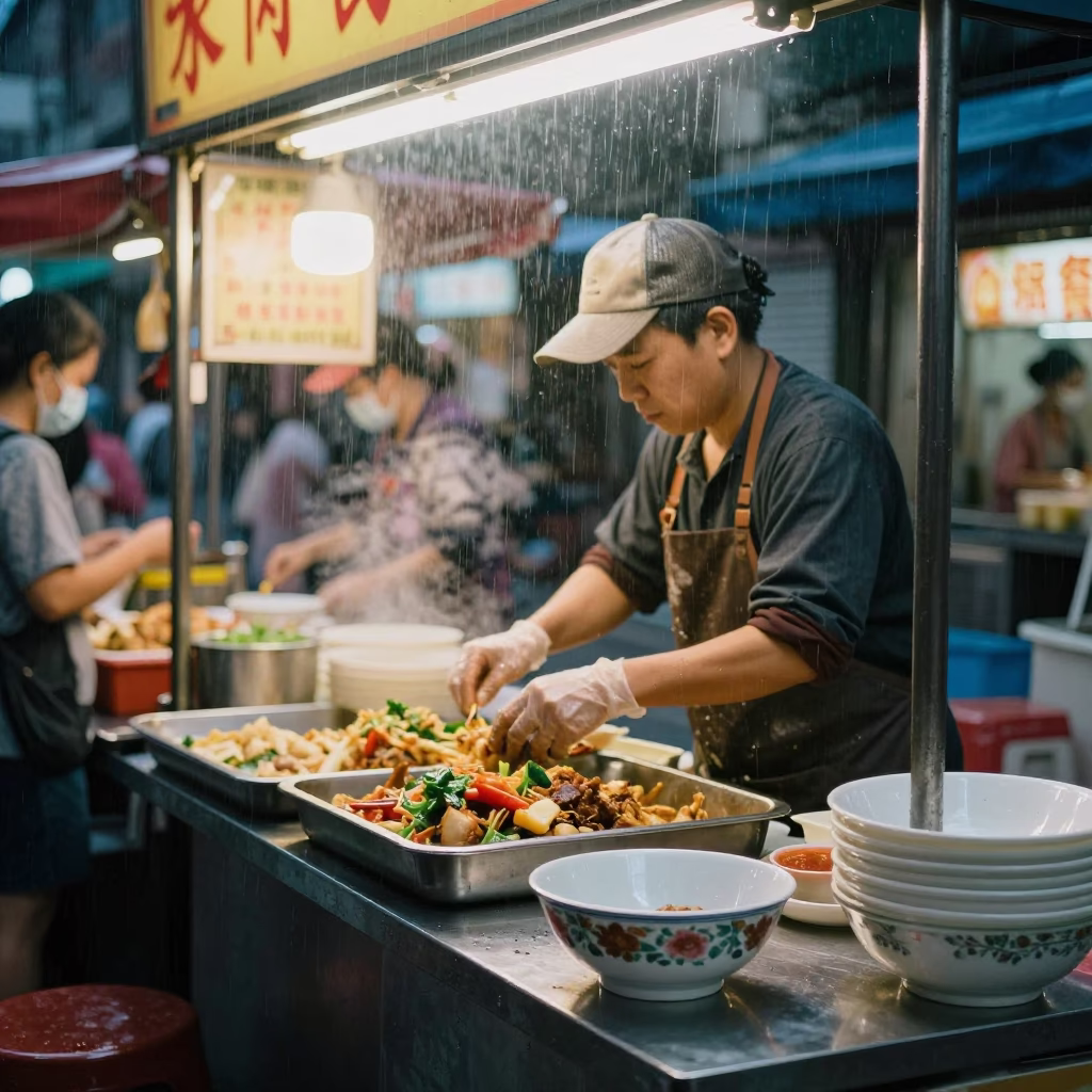 Preparing Food in Taipei in in Taipei, Taiwan