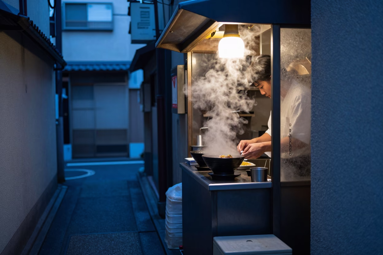 Preparing Food in Tokyo in in Tokyo, Japan